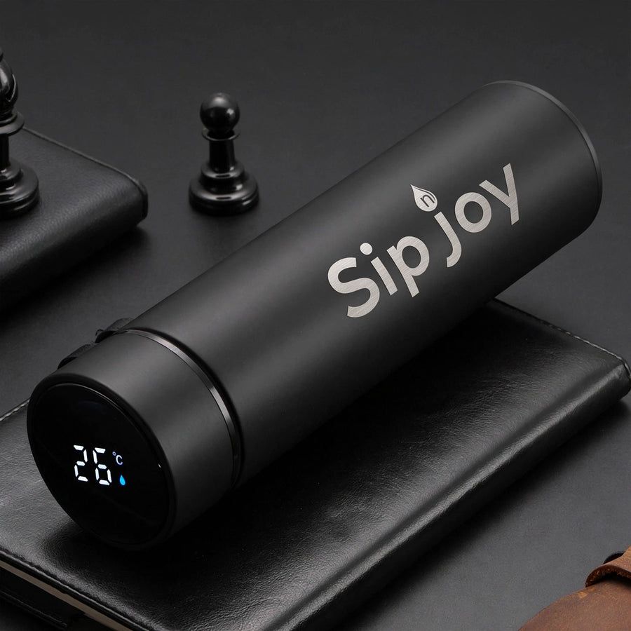 Personalized Matte Black Vacuum Bottle – 500ml-Name Engraved