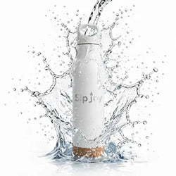 Insulated Metal Bottle with Loop Cap & Cork Base (White)