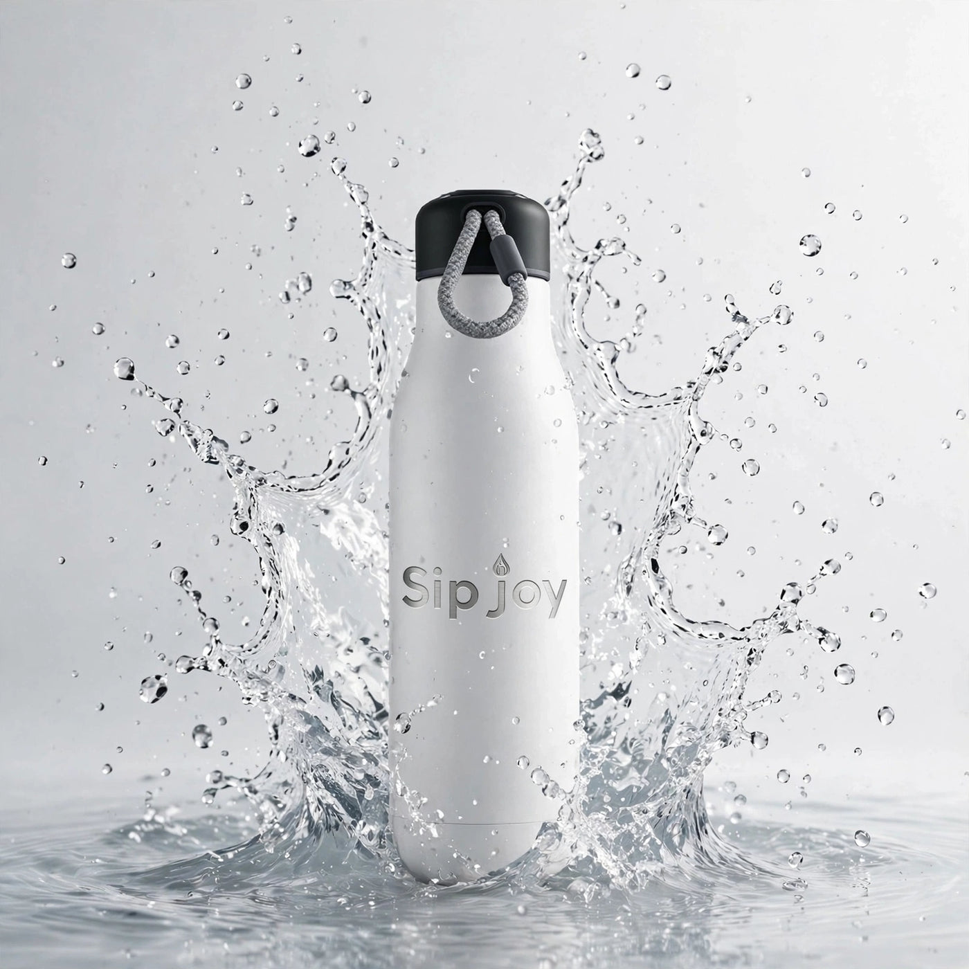 Adventure Series Rope-Handle Bottle. (White)